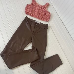 Zara & Abercrombie & Fitch Girls Textured Floral Top & Pants Bundle Sze 13-14 yo